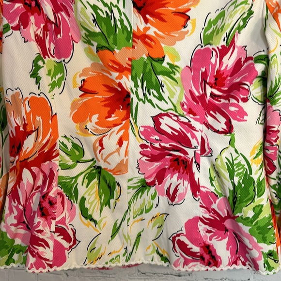 City Silk stretch lined blazer in beautiful bright flowers - Picture 6 of 9